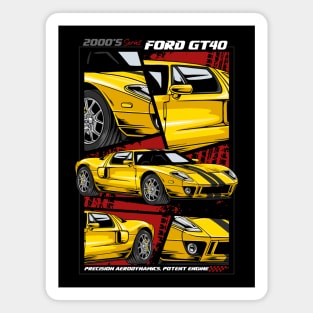 American GT40 Muscle Car Magnet